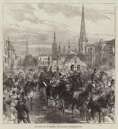 La visita real a Coventry, la procesión por la ciudad de Sir John Charles Robinson